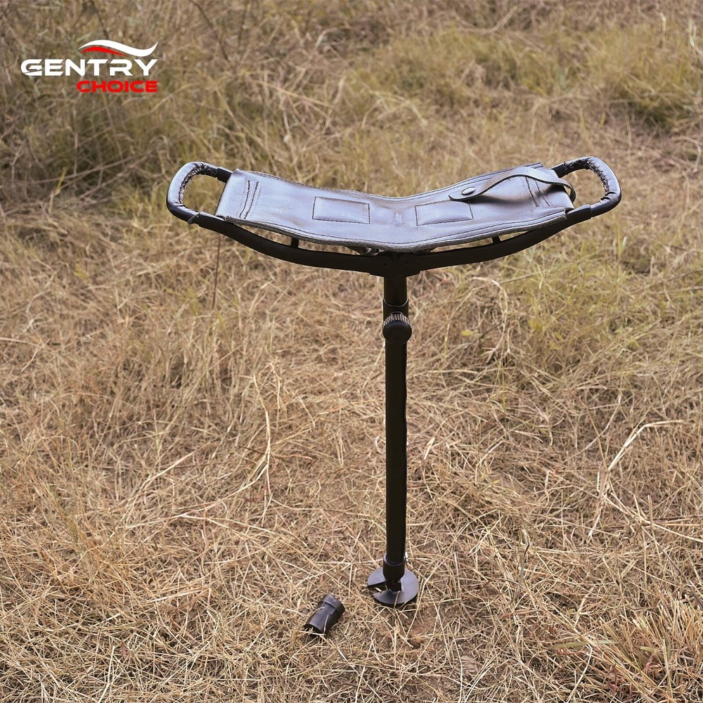 Outdoor Shooting Stick Adjustable Seat Hunting Stick Chair Camping Fishing Stool