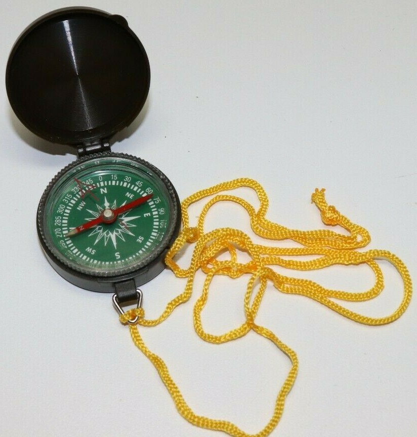 OD Plastic case Directional Magnetic Compass on lanyard each E8849
