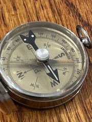 Vintage Compass With Lock and Direction Arrow Made in Germany Liquid Filled PIC