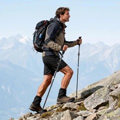 Lightweight 7075 Aluminum Folding Hiking Poles, Set of 2 – Black