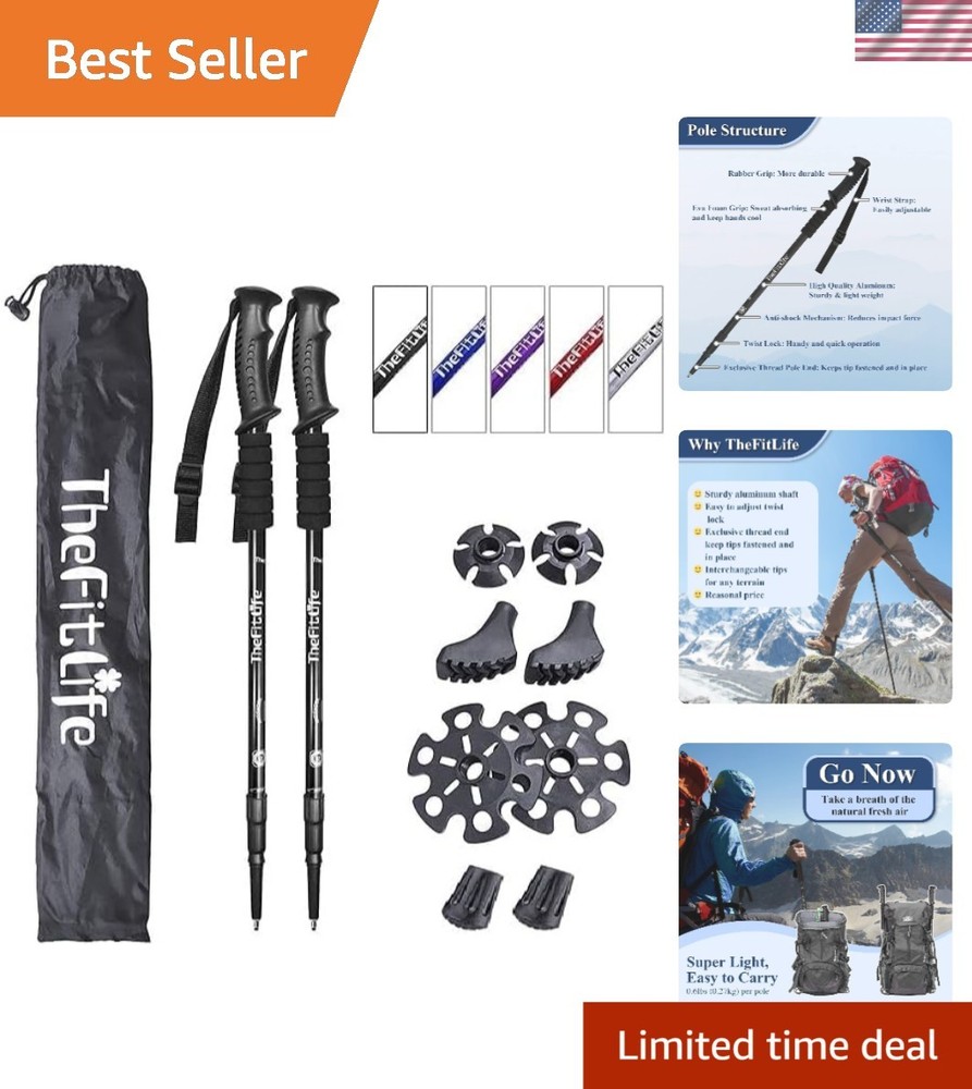 Ergonomic Nordic Walking Trekking Poles – Collapsible, Durable, Easy Adjusting