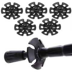 5Pc/Bag Trekking Pole Basket Rubber Ski Rod Hiking Walking Stick Accessory Black