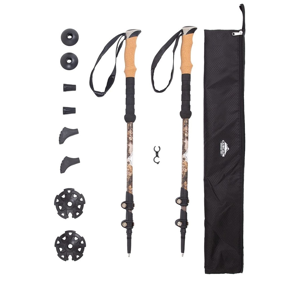 Cascade Mountain Tech Trekking Poles – Carbon Fiber One Size, Mossy Oak