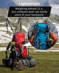 Black Trekking Walking Hiking Poles or Sticks Aluminum Lightweight Collapsibl…