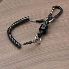 Spring Cord Magnetic Lanyard with Aluminum D Ring Clip for Camping Fishing Use