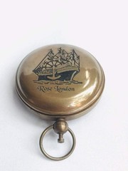 Vintage Brass Push Button Pocket Compass, 2-Inch Magnetic Direction Finder