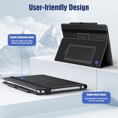 Universal Case for 10.1 Inch Android Tablet with Pen Loop, Lightweight A-Black