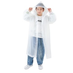Kids Transparent Raincoat Extra Thick Long Design for School and Travel