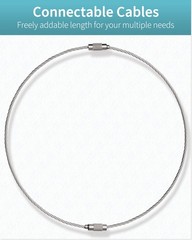 Pawfly 5 Inch Wire Keychain Cable Large Stainless 20 Pack,
