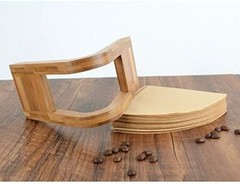 Japan Bamboo Coffee Filter Holder Conical 0383
