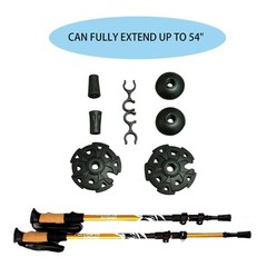 2 Pcs Trekking PolesCollapsible Lightweight 7075 Aluminum Alloy Walking Stick…