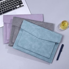 PU Leather A4 File Folder Document Holder with 2 Compartments Envelope Folder