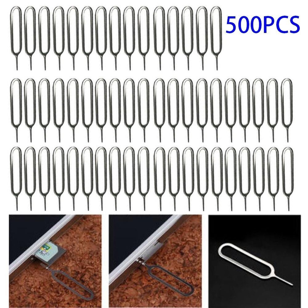 500 Pcs SIM Card Tray Ejector Pin Tools for Use with Mobile Phones Tablets