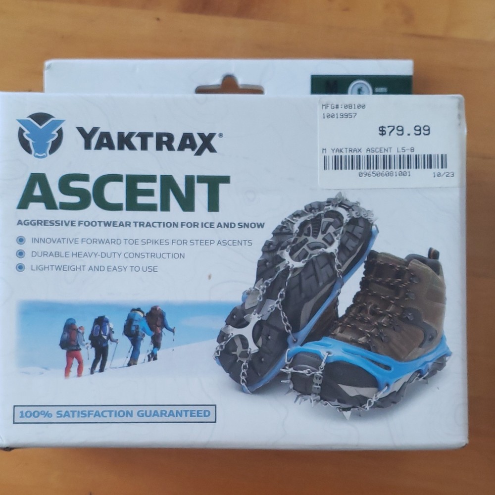 Yaktrax Ascent Ice & Snow Traction Device, One Pair, Blue, Medium