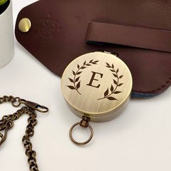 Engraved Personalised Brass Coordinate Compass Keepsake Gift Hiking For Him Dad