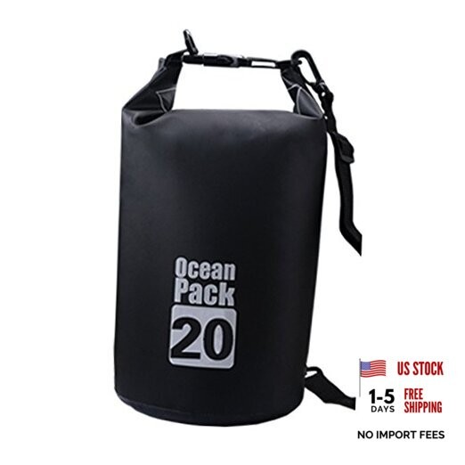 Dry Sack/Floating Waterproof Bag 2L/5L/10L//30L for Boating, 20L Black