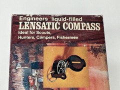 Vintage WFS Engineers Lensatic Compass No. 114 w/ Box Instructions Scouts Hunter
