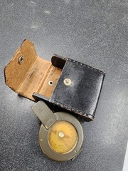 Vintage Pasto Germany Lensatic Metal Compass with Leather Case
