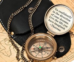 Thoreau’s Go Confidently Engraved Compass – Graduation Gift for Him, Cool High