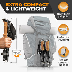 Lightweight Trekking Poles – Compact Walking Sticks with Quick Locks, Ergonomic