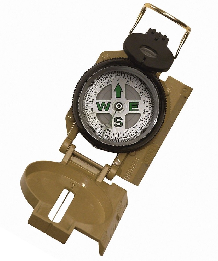 Military Compass – Liquid Filled Outdoor Hiking Camping Tan Marching Compasses