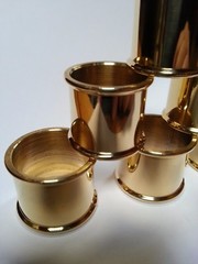 BEADED BRASS COLLARS Choice of 10 SIZES 19mm-30mm i/d. for Walking Stick Making