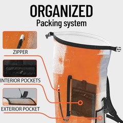 Waterproof Dry Bag Marine Dry Bags for Kayaking Hiking Gray Abstract 5L Orange