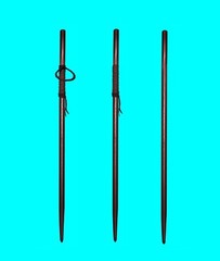 Hiking Staff Handmade Hickory 60 in. Staff Length Leather Grip Strap and Tip