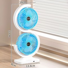 Double Output Desktop Cooling System Smooth Operation 1800mAh Rechargeable Easy