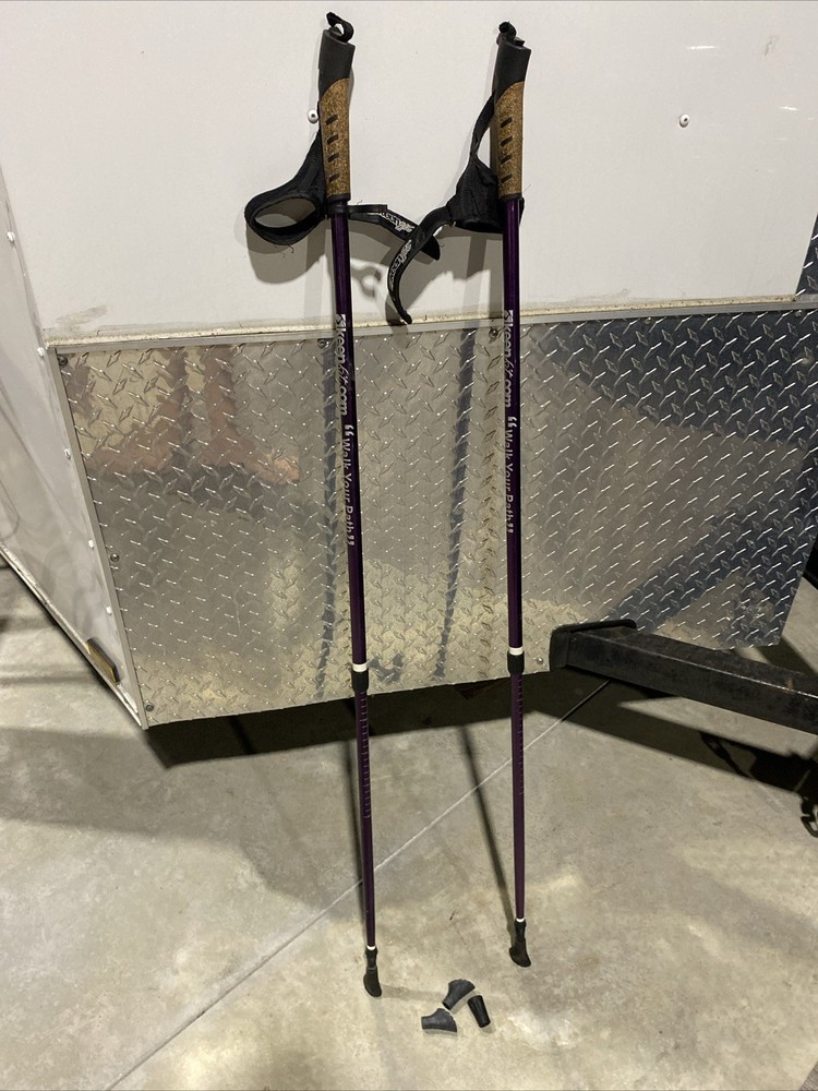 Keenfit 2-Piece Fitness Walking Poles Purple Extra Feet Tips Adjustable