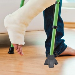 2Pcs Durable Crutch Tips Replacement Walking Pole Foot Covers Non Slip Black
