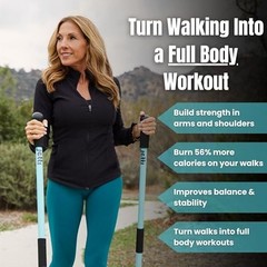 Weighted Walking Sticks 1.2lb Each Ergonomic Hiking Poles for Seniors Balance