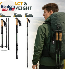 100% Carbon Fiber Trekking Poles by USA Brand – Ultra Strong Lightweight Collaps