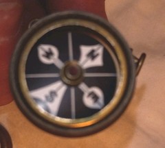Vintage Compass Marbles Gladstone Brass Small Pin On Hunting Coat Lapel USA