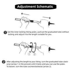 Lightweight Trekking Poles Adjustable Hiking Walking Sticks Expandable to 43″