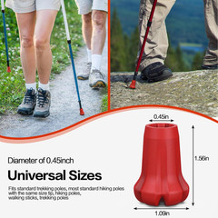 Hiking Pole Tips, 4Pcs, Rubber, Wear & Tear Resistant, for Trekking Poles, Walki