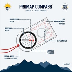 Sun Company ProMap Compass – Ultra Lightweight Baseplate Map Compass