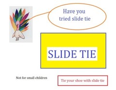SLIDE TIE Boys shoe string tying device Slide Tie 2 pair for 9.95