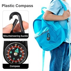 24pcs Mini Compass Keychain with Carabiner – Portable Clip-On for Hiking, Campin