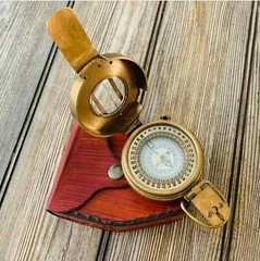 Vintage Nautical Solid Brass WWII Military Marine Pocket Compass Gift Occasions