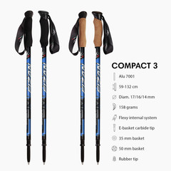 Fizan Compact 3 Trekking Poles – 5.6 Oz Ultralight, Backpacking, Thru Hiking Pol