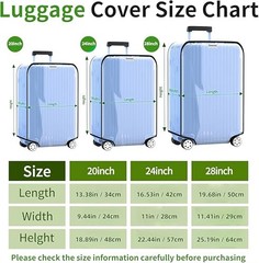 Luggage Cover Clear PVC Suitcase Covers for Luggage Thick Transparent