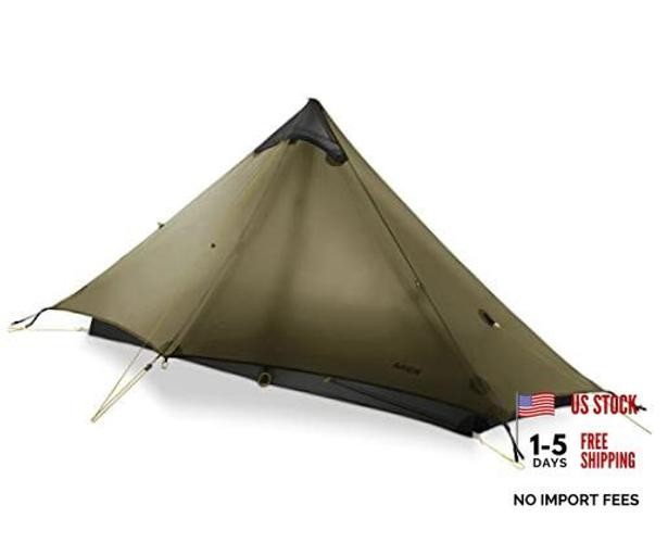 Ultralight Tent 3-Season Backpacking Tent for 1-Person or 2 1-person, khaki
