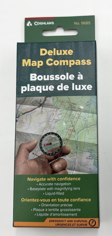 Coghlan’s Deluxe Map Compass w/ Rotating Housing and Liquid Dampened Needle