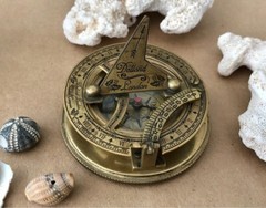 Antique Brown Dolland London Sundial Compass Navigation Instrument Gift Item