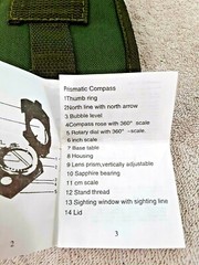 Prismatic Compass ~ Flip Top Camo Canvas Case Neck Lanyard Hiking ~ Germany