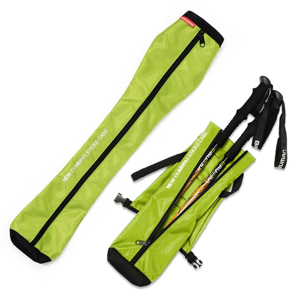 Portable Trekking Pole Carrying Bag Storage Bag Pouch With Zipper For Green