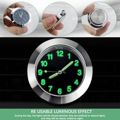 Car Dashboard Clock, Mini Luminous Car Clocks, Universal Automotive Silver