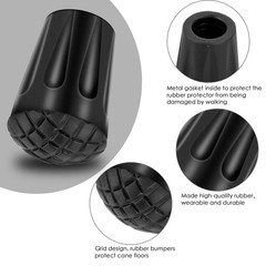 6 Pack Rubber Buffer for Hiking Poles, Crutch Capsule Non Slip, Walking Stick Rubber…