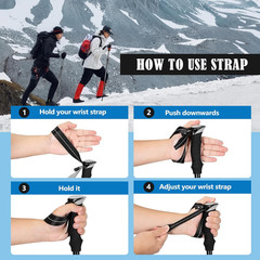 Collapsible Trekking Poles Folding Hiking Poles, Adjustable Height, Lightweight